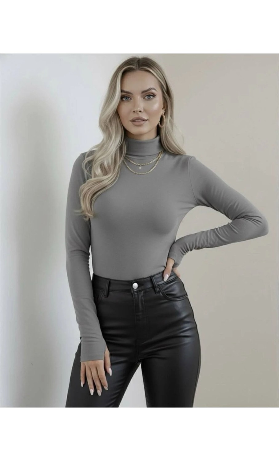 Hashtag Kadın Balıkçı Yaka Parmak Detaylı Body 4'lü Set Viskon Kumaş görsel 7