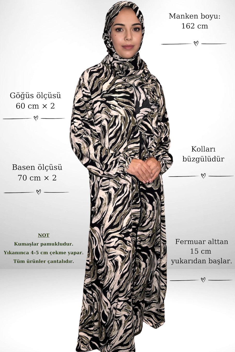 Larem Design Tek Parça Namaz Elbisesi görsel 6