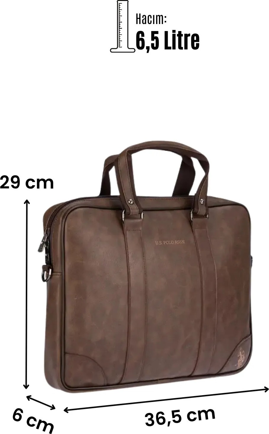 U.S. Polo Assn. 25056 Unisex Laptop Bölmeli Evrak Çantası görsel 8