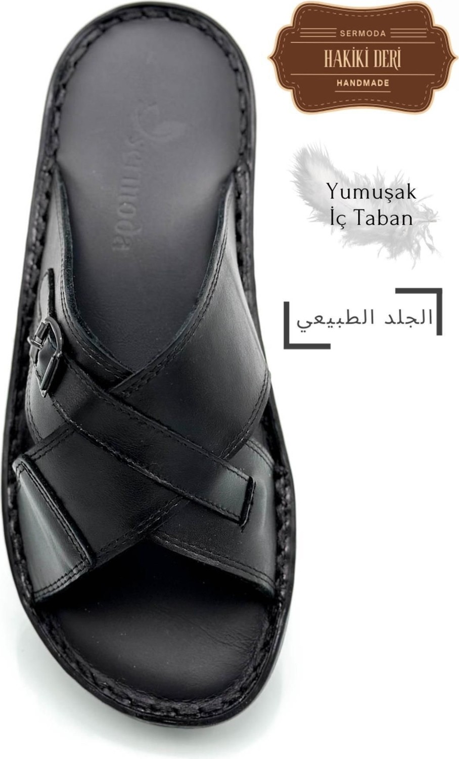 Sermoda Erkek Terlik Hafif Terlik Deri 3D Taba 1 görsel 6