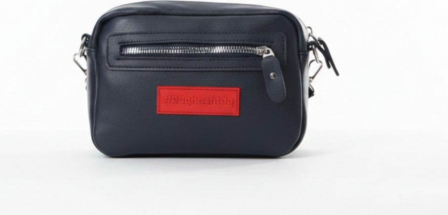 Baghashtag Lacivert Minik Unisex 3 Gözlü Deri Çanta