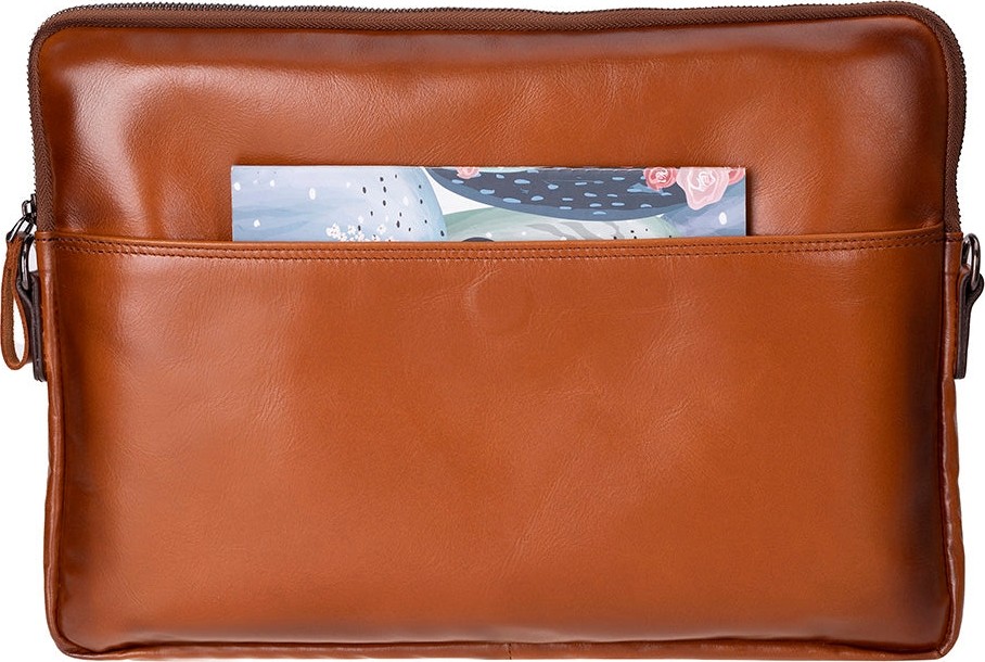 BloominBag Sılva Sandy Tan Hakiki Deri 16" Laptop & Tablet Askılı Kılıfı görsel 3