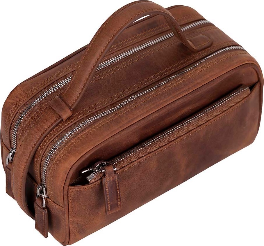 BloominBag Mıren Saddle Heritage Hakiki Deri Unisex Seyahat Bakım & Organizer Clutch Çanta görsel 2