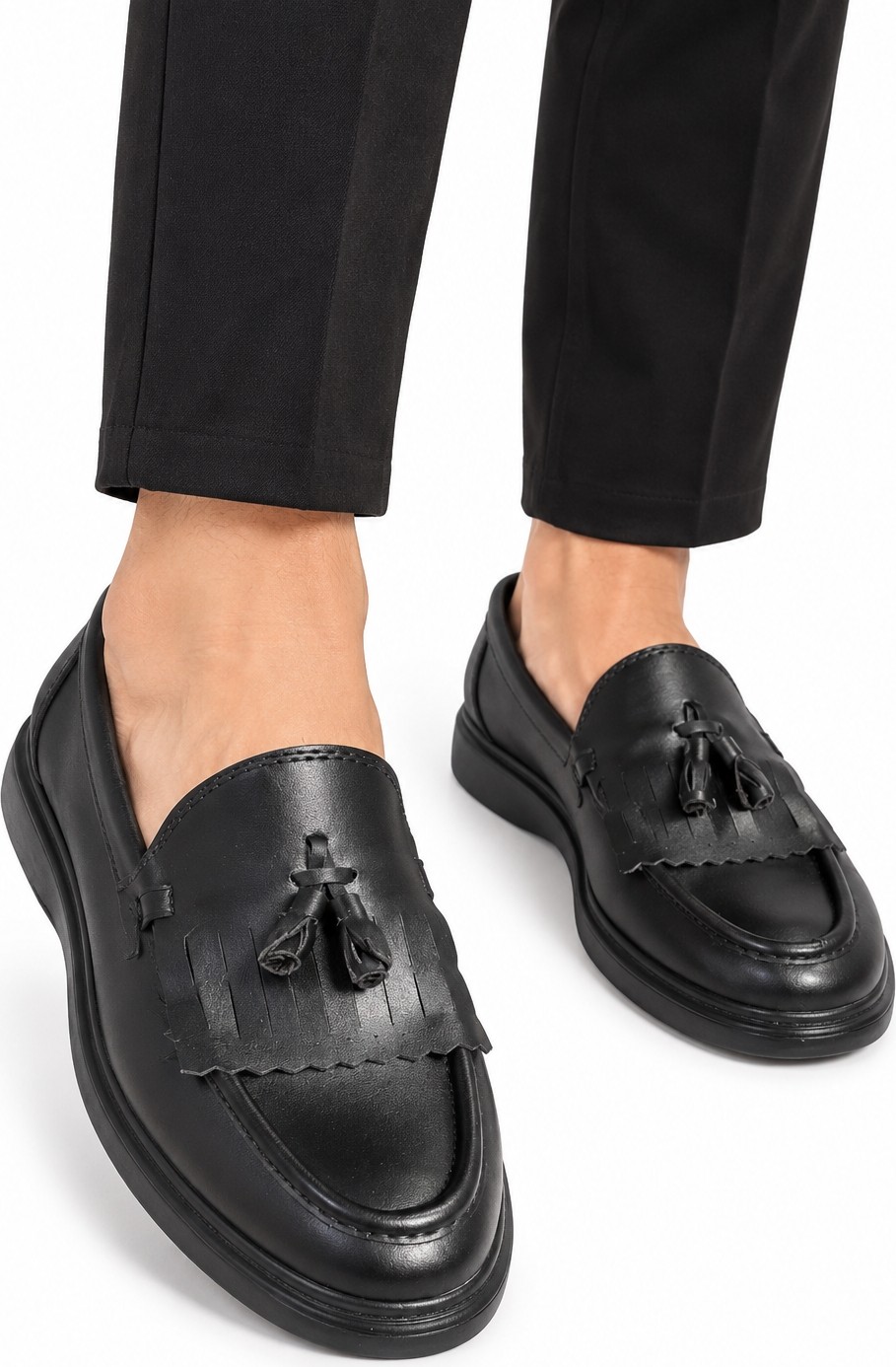 Yalçın Erkek Kalın Taban Püsküllü Kalın Taban Günlük Loafer Casual Ayakkabı