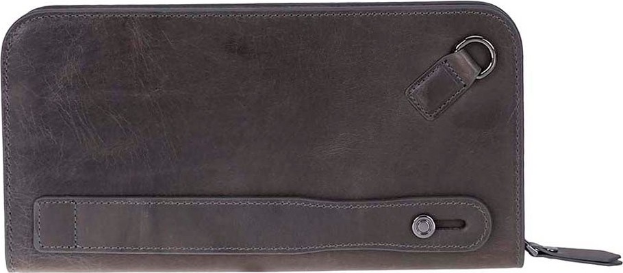 BloominBag Faron Ash Graphite Telefon Bölmeli Hakiki Deri Unisex Clutch Çanta görsel 3