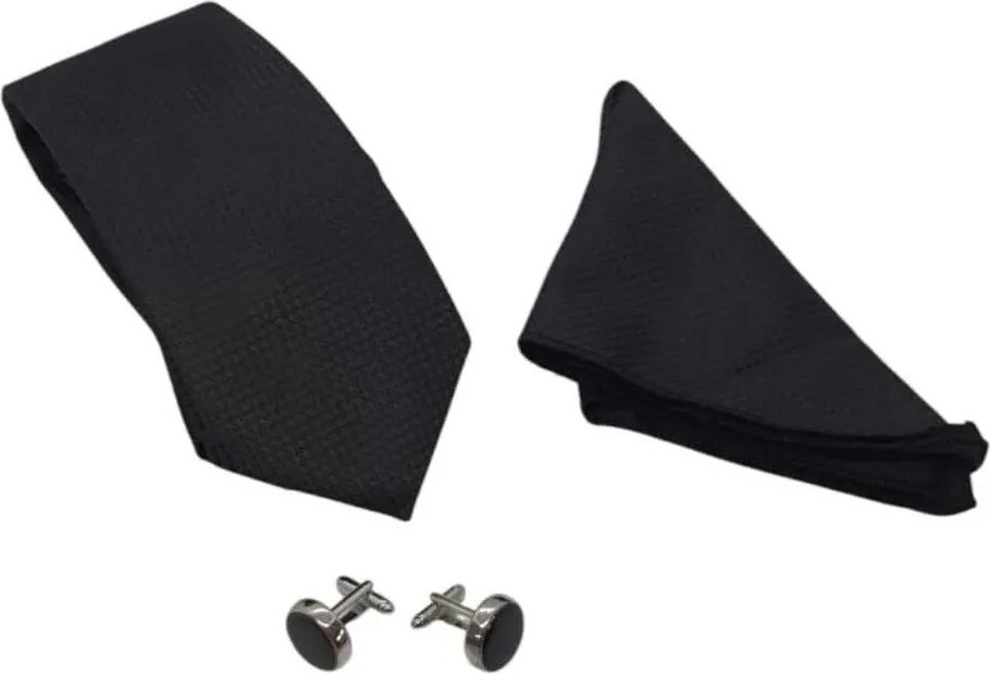 Uravas Store Krat Düğme Set Siyah Desenli Krat Mendil Kol Düğmesi Özel Set görsel 4