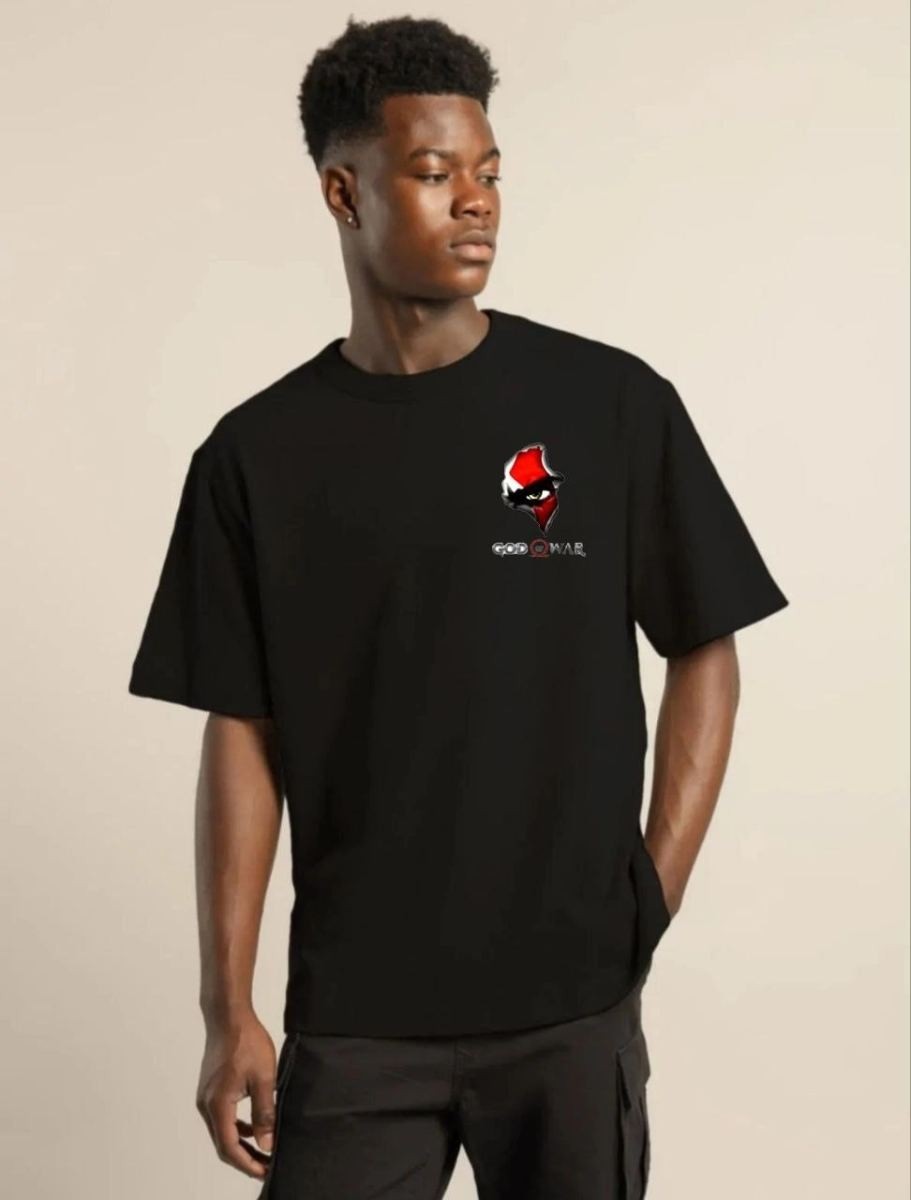 Fantastik Store Erkek Baskılı T-Shirt Kısa Kol Bisiklet Yaka Regular Fit Rahat Kalıp Günlük Tişört - Siyah