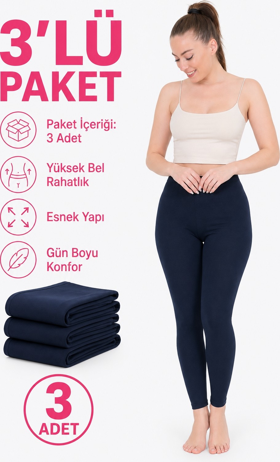 don-x |süper 3'lü Lacivert Kadınkışlıktermaltayt Set (3ADETLACİVERT) görsel 2