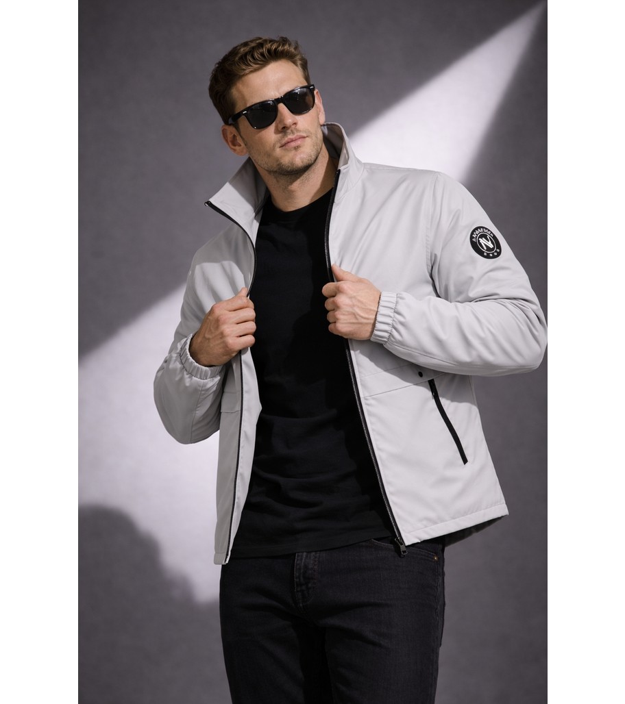 Nivaro Erkek Ceket Regular Fit Dik Yaka Fermuarlı Modern Stil Mevsimlik Mont görsel 3