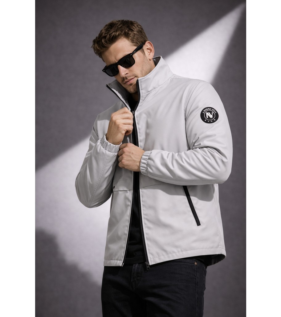 Nivaro Erkek Ceket Regular Fit Dik Yaka Fermuarlı Modern Stil Mevsimlik Mont görsel 6