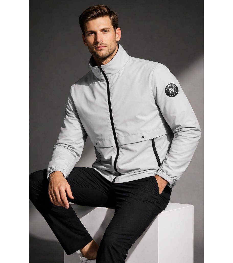 Nivaro Erkek Ceket Regular Fit Dik Yaka Fermuarlı Modern Stil Mevsimlik Mont görsel 7