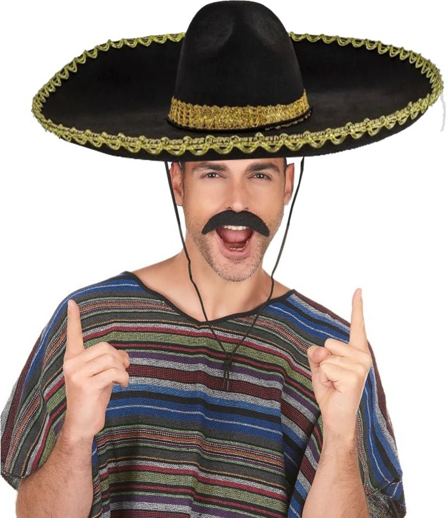 TeknoKapsül Sombrero Meksika Şapkası Mariachi Altın Şeritli Yetişkin Boy görsel 4