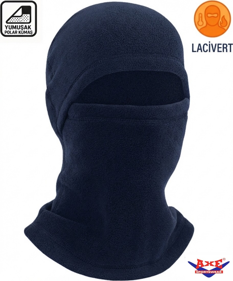 Axe Sportswear Siyah Unisex Kışlık Termal Polar Kar Maskesi Balaclava Kayak Motorsiklet Motorcu Kask Bere görsel 6