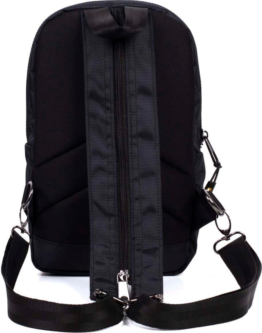 Newish Polo Erkek Kumaş Çapraz Göğüs ve Omuz Çantası newpolo158 - Siyah - Sarı görsel 4