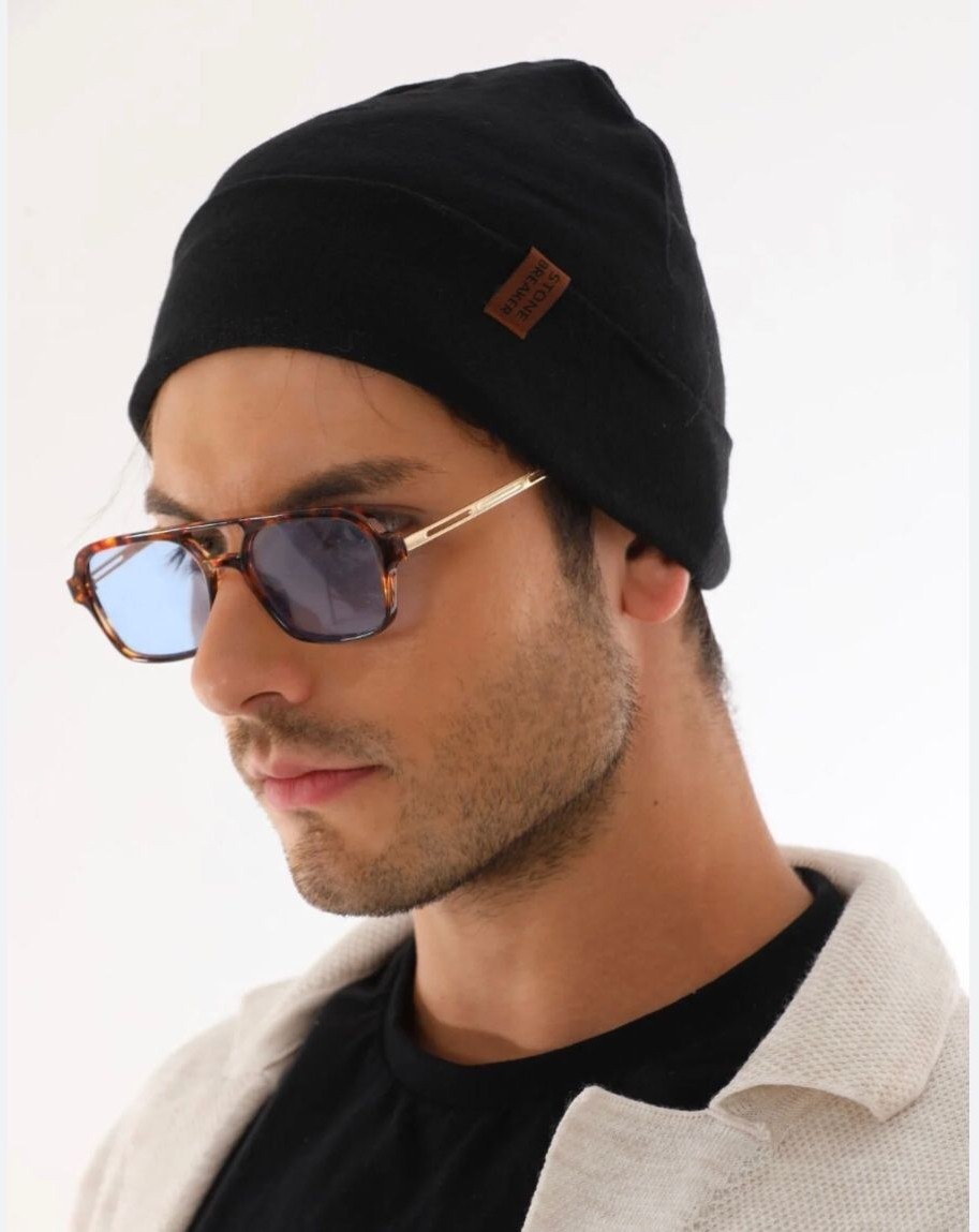 Aygan Store Erkek Katlamalı Siyah Bere görsel 2