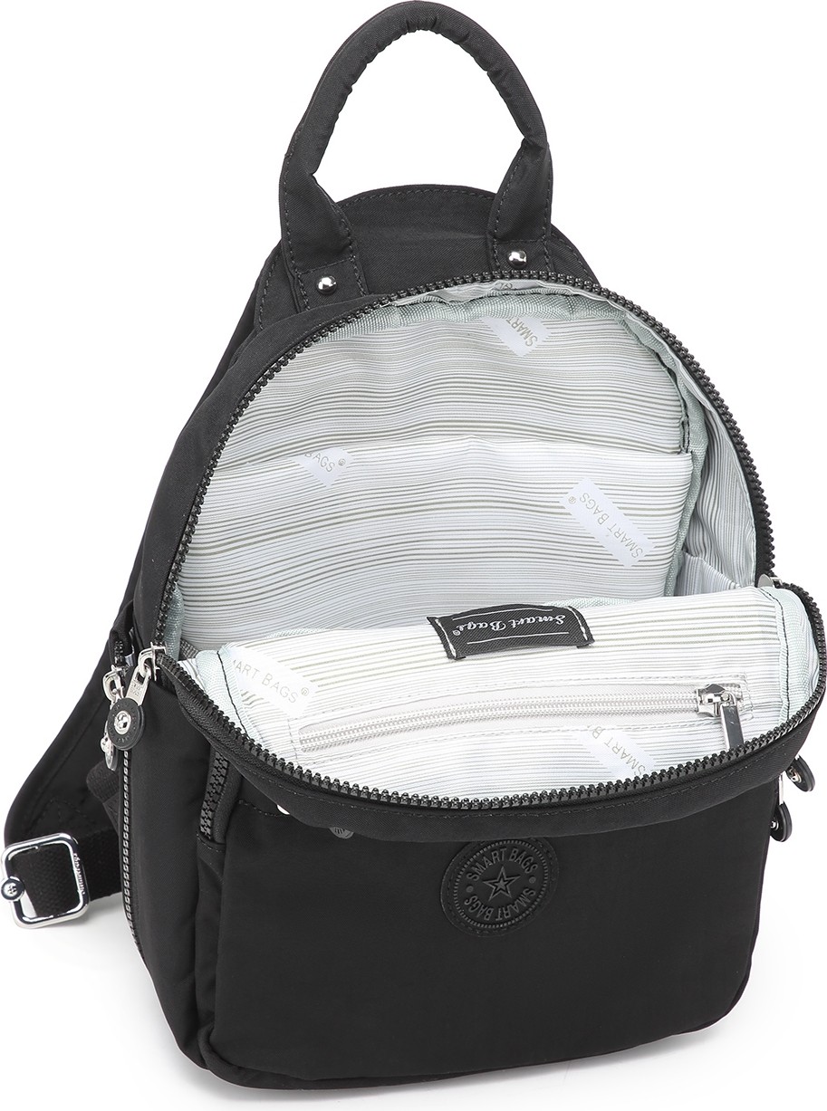 Smart Bags Günlük Küçük Boy Su Geçirmez Krınkıl Kumaş Kadın Sırt Çantası Mürdüm görsel 4