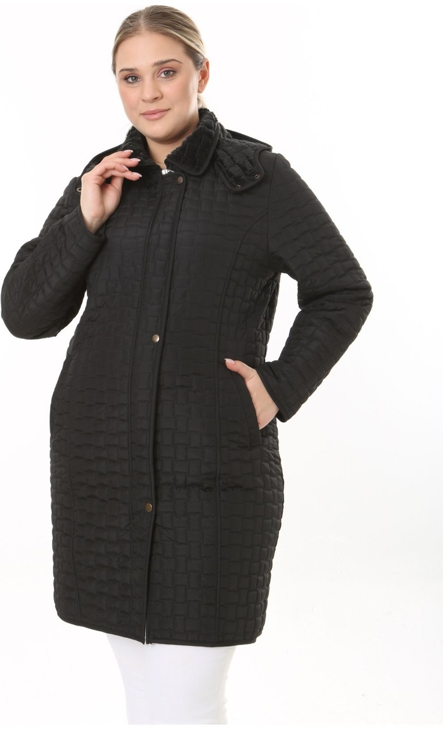 TUTveAL Collection Kapitone Mont, Kaban, Içi Kürklü Kapitone Mont ,büyük Beden Mont, Su Itici Mont, Vizon Rek görsel 2