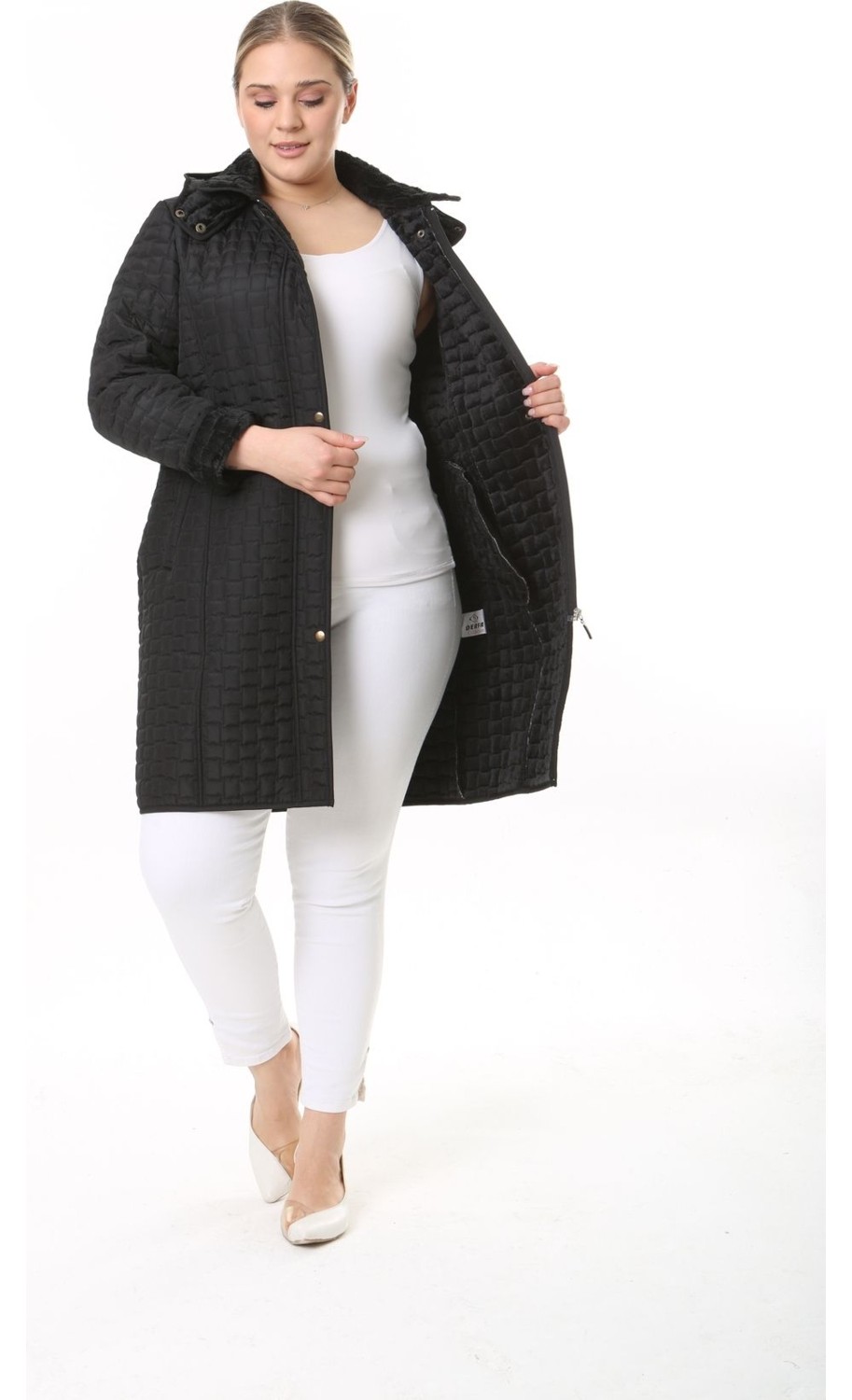 TUTveAL Collection Kapitone Mont, Kaban, Içi Kürklü Kapitone Mont ,büyük Beden Mont, Su Itici Mont, Vizon Rek görsel 4