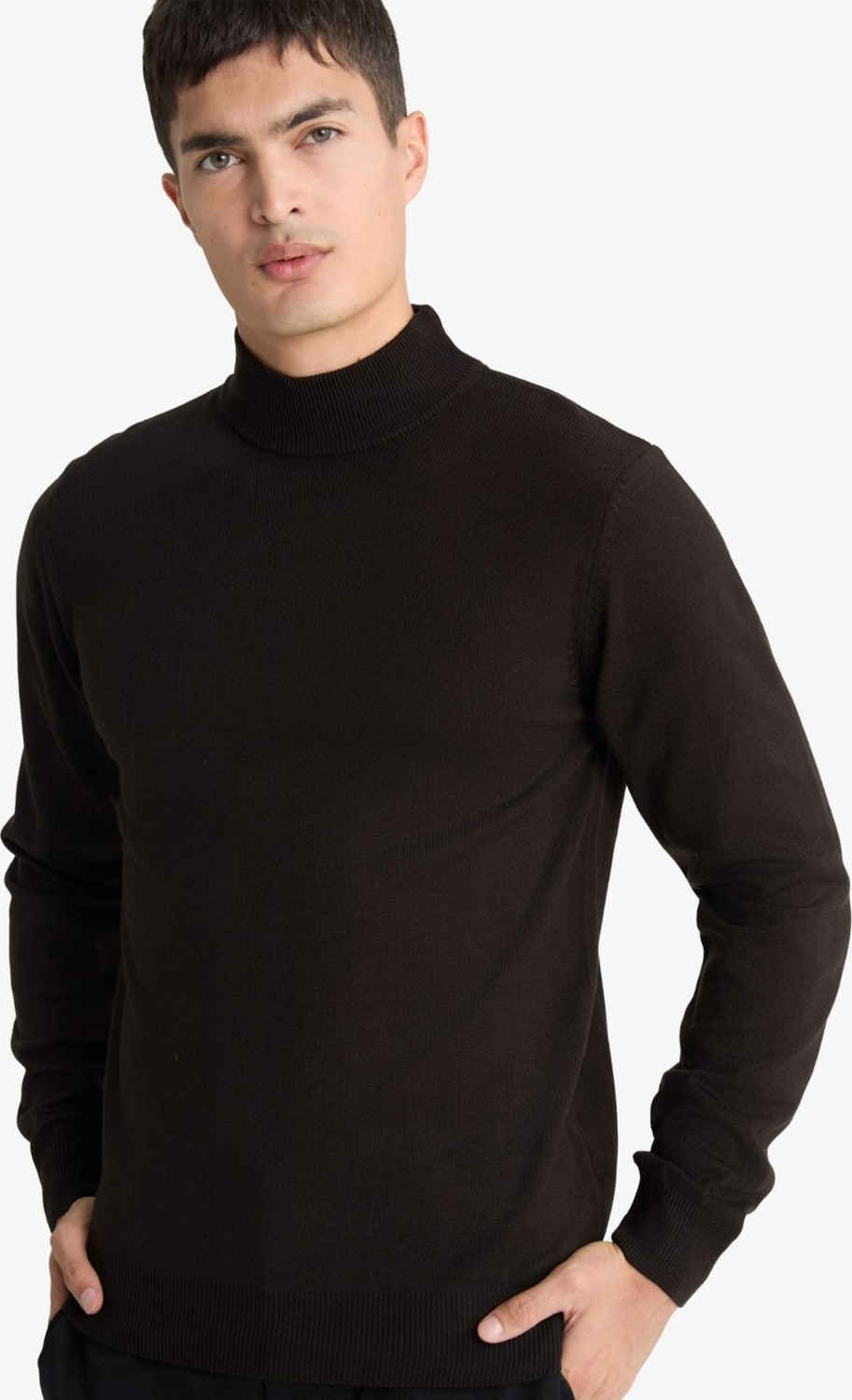 DeFacto Slim Fit Dar Kesim Balıkçı Yaka Basic Düz Triko Kazak R1127AZ25WN