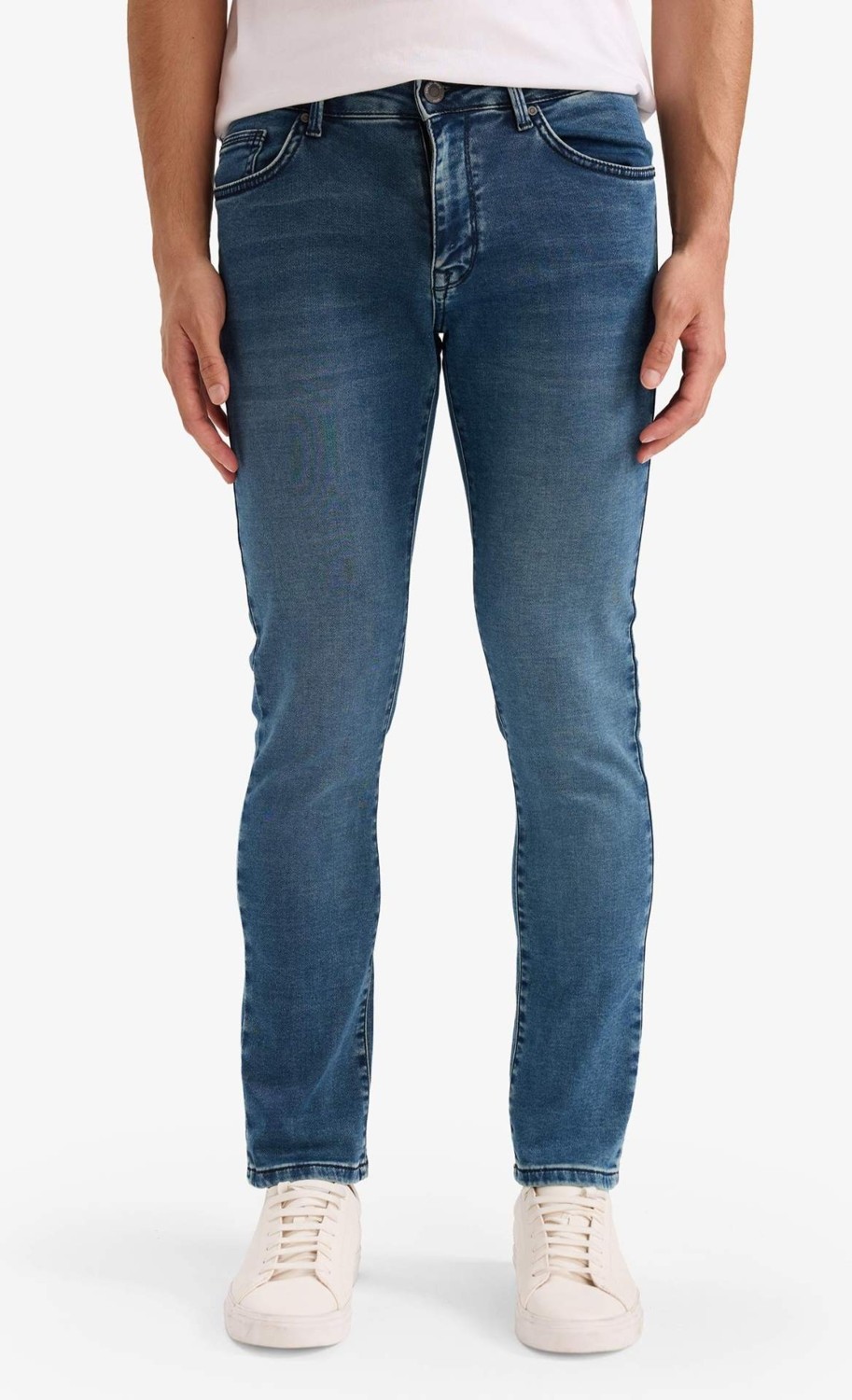 DeFacto Pedro Slim Fit Normal Bel Dar Paça Jean Pantolon G3245AX25AU görsel 3