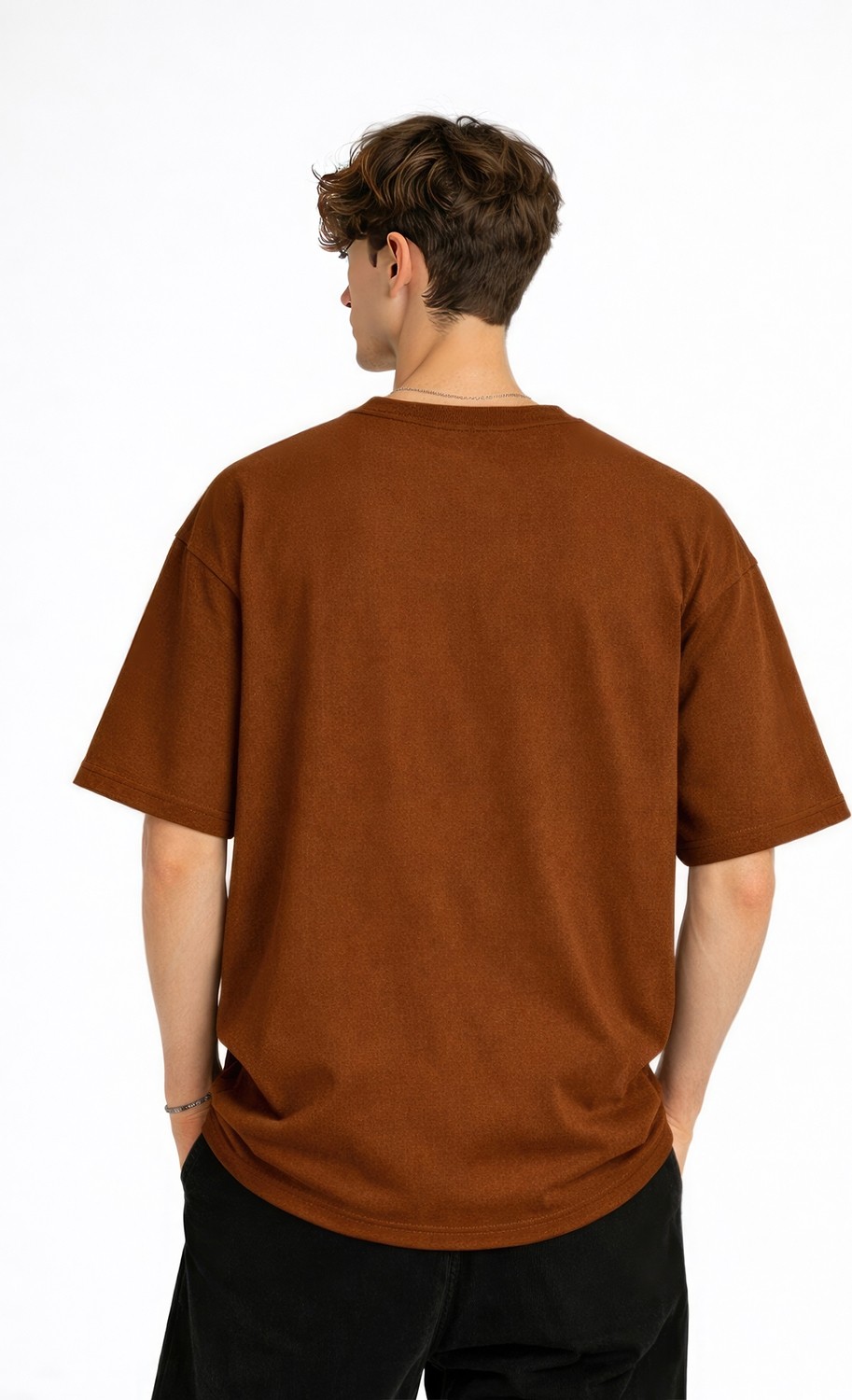 TeknoKapsül Deer - Oversize Erkek Tişört Kahve görsel 5
