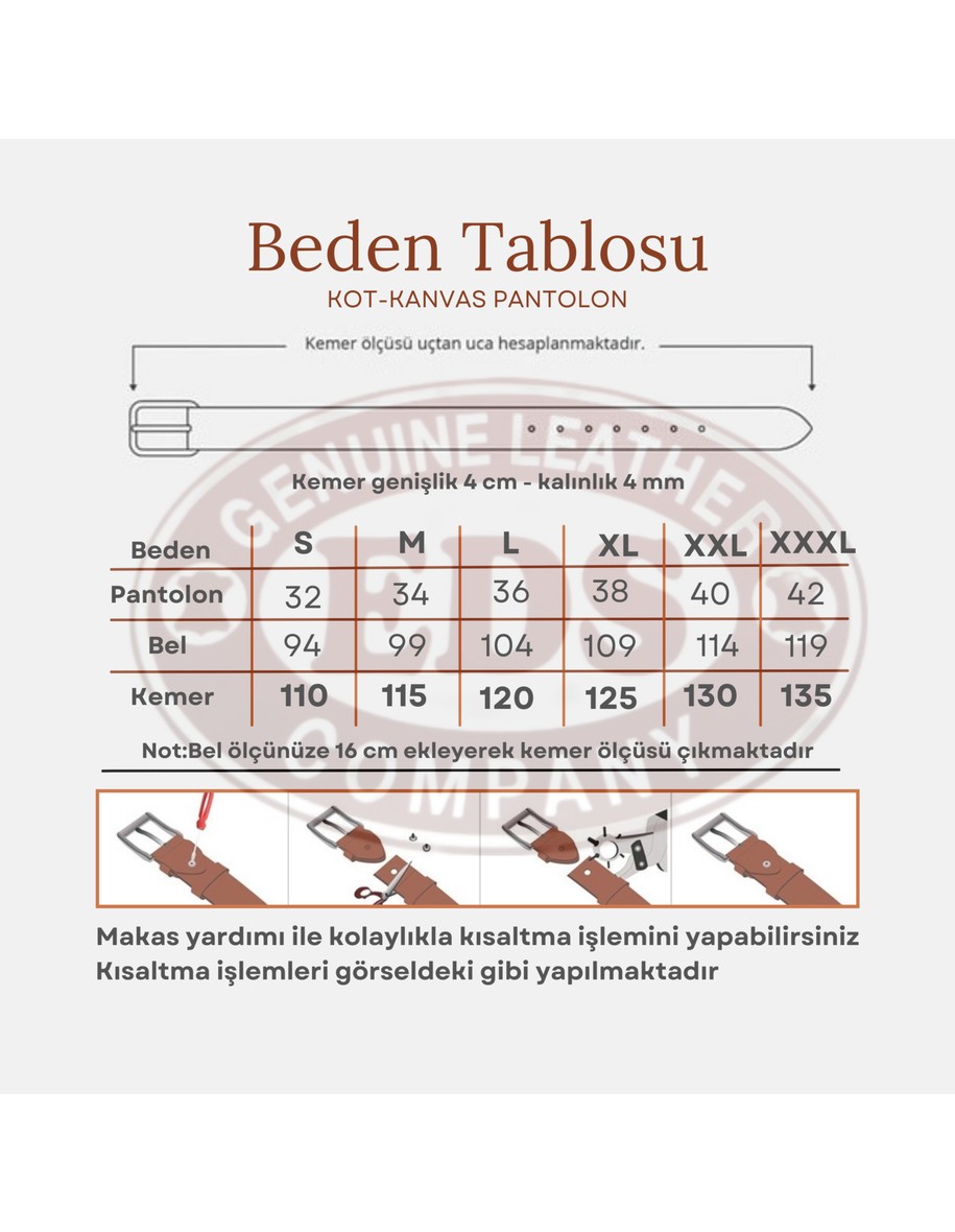 Genuıne Leather Eds Company Genuine Leather Company Eds Erkek Siyah Spor Kemer görsel 3