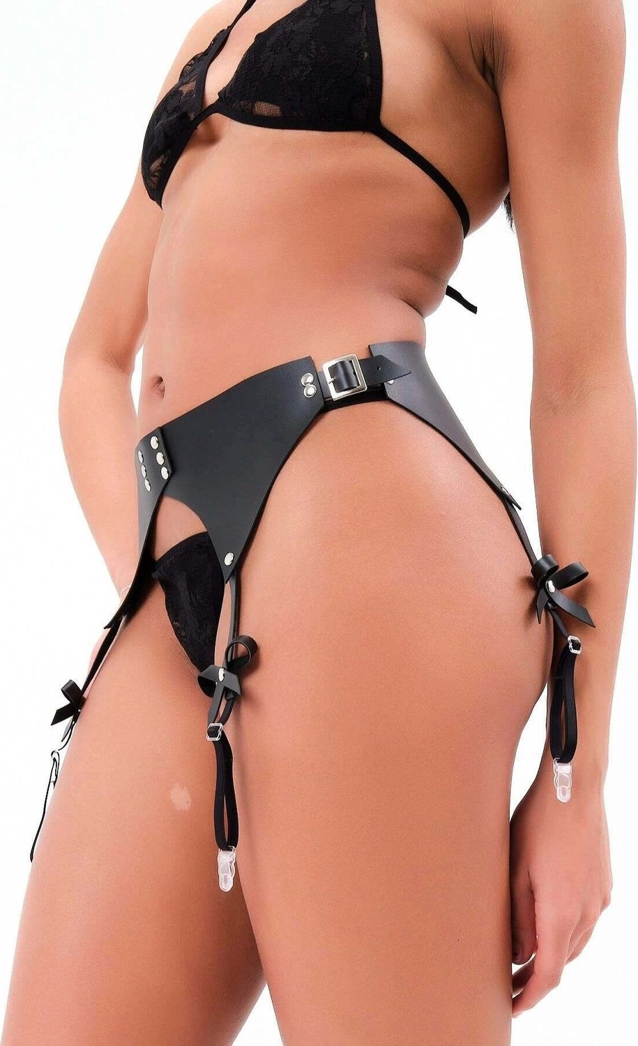 Nemere Şık Deri Jartiyer Harness - APFT1376 görsel 4