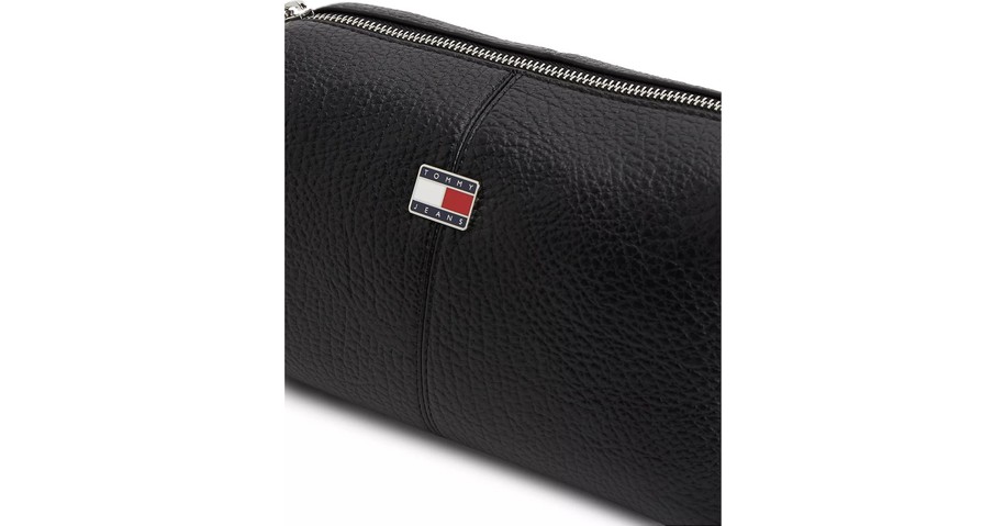 Tommy Hilfiger Kadın Kalın Askı Th Metal Logo Deri Fermuar Kapama Bej Omuz Çantası AW0AW18775-ACX görsel 3