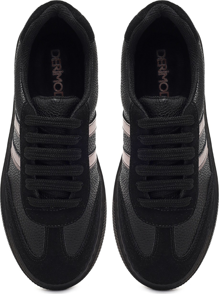 Derimod Kadın Siyah Bağcıklı Kalın Tabanlı Sneaker AF168001SK görsel 5