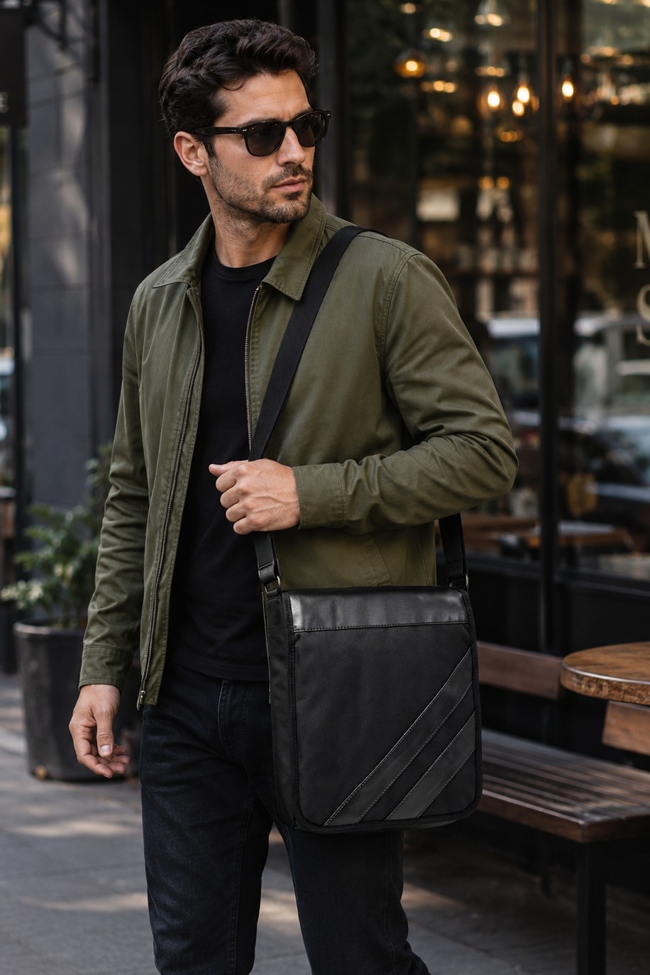 Wander Bag Unisex 14 Inç Laptop Bölmeli Çapraz Postacı Çantası Günlük Kullanım Evrak ve Tablet Çantası görsel 2