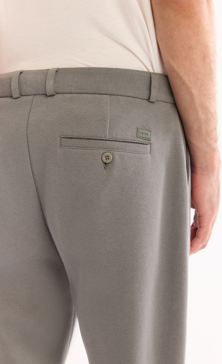 AVVA Erkek Gri-Yeşil Klasik Bel Pamuklu Carrot Fit Pantolon A52Y3061 görsel 6