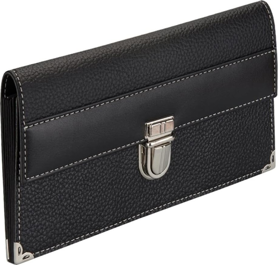 Çek ve Senet Portföyü Unisex Mini Bag Organizer 13 Cepli Vegan 13,5X24 Cm.,siyah