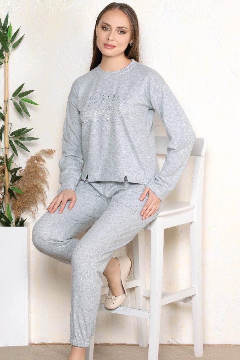 Flz Kadın Uzun Kol Kışlık Pijama Takımı Dowry 09-126 görsel 2