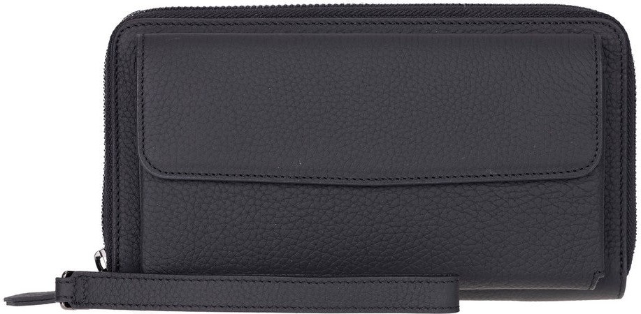 BloominBag Bloomporter Shadow Black Hakiki Deri Telefon Bölmeli Cüzdan