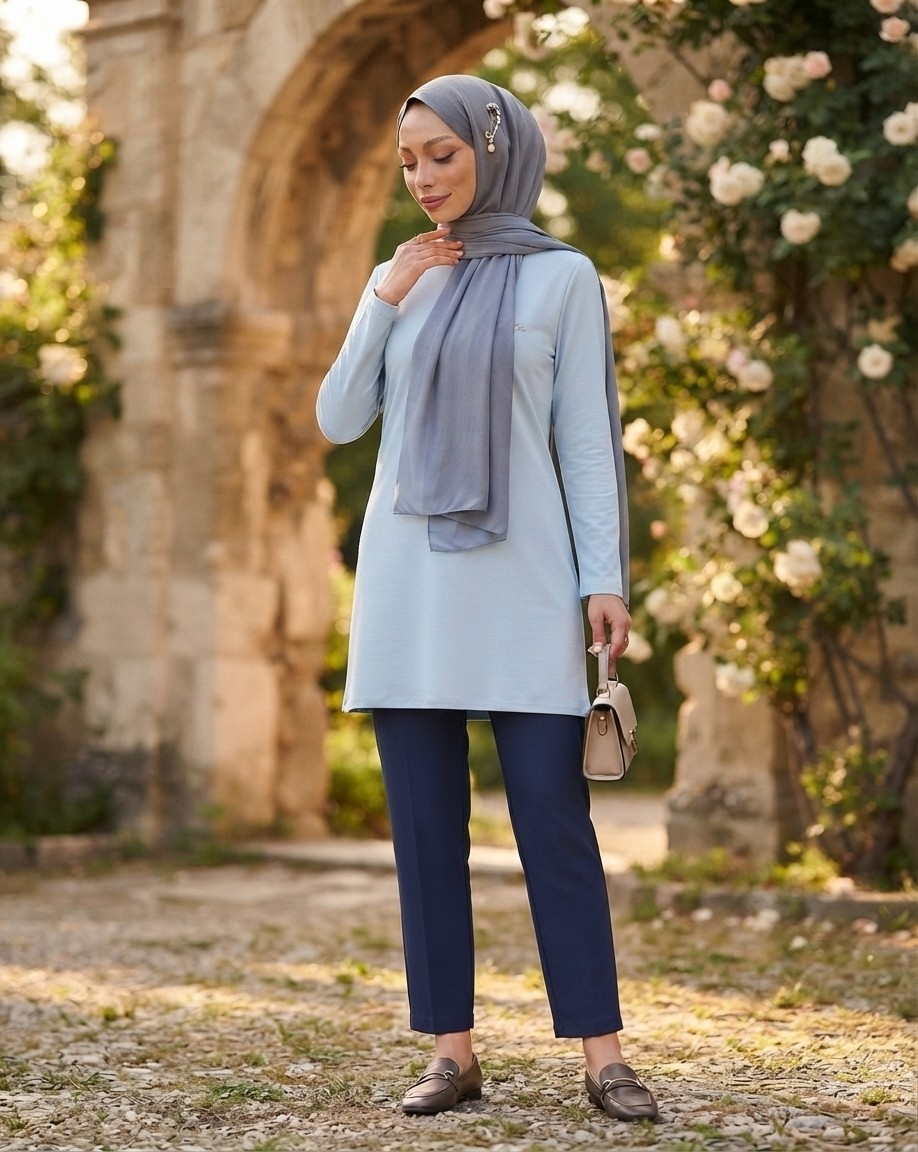 Plistre 1451_NAKIŞLI Basic Tesettür Tunik görsel 8