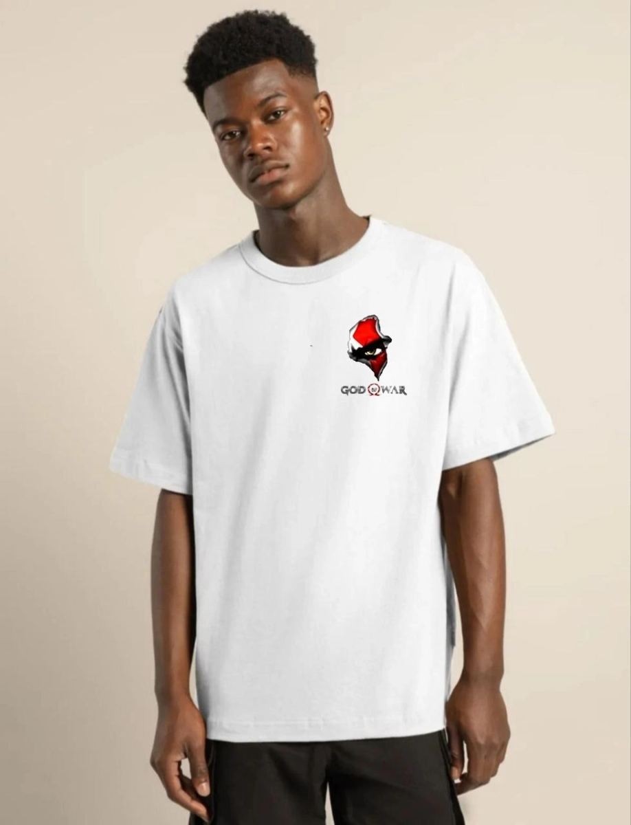 Fantastik Store Erkek Baskılı T-Shirt Kısa Kol Bisiklet Yaka Regular Fit Rahat Kalıp Günlük Tişört - Beyaz