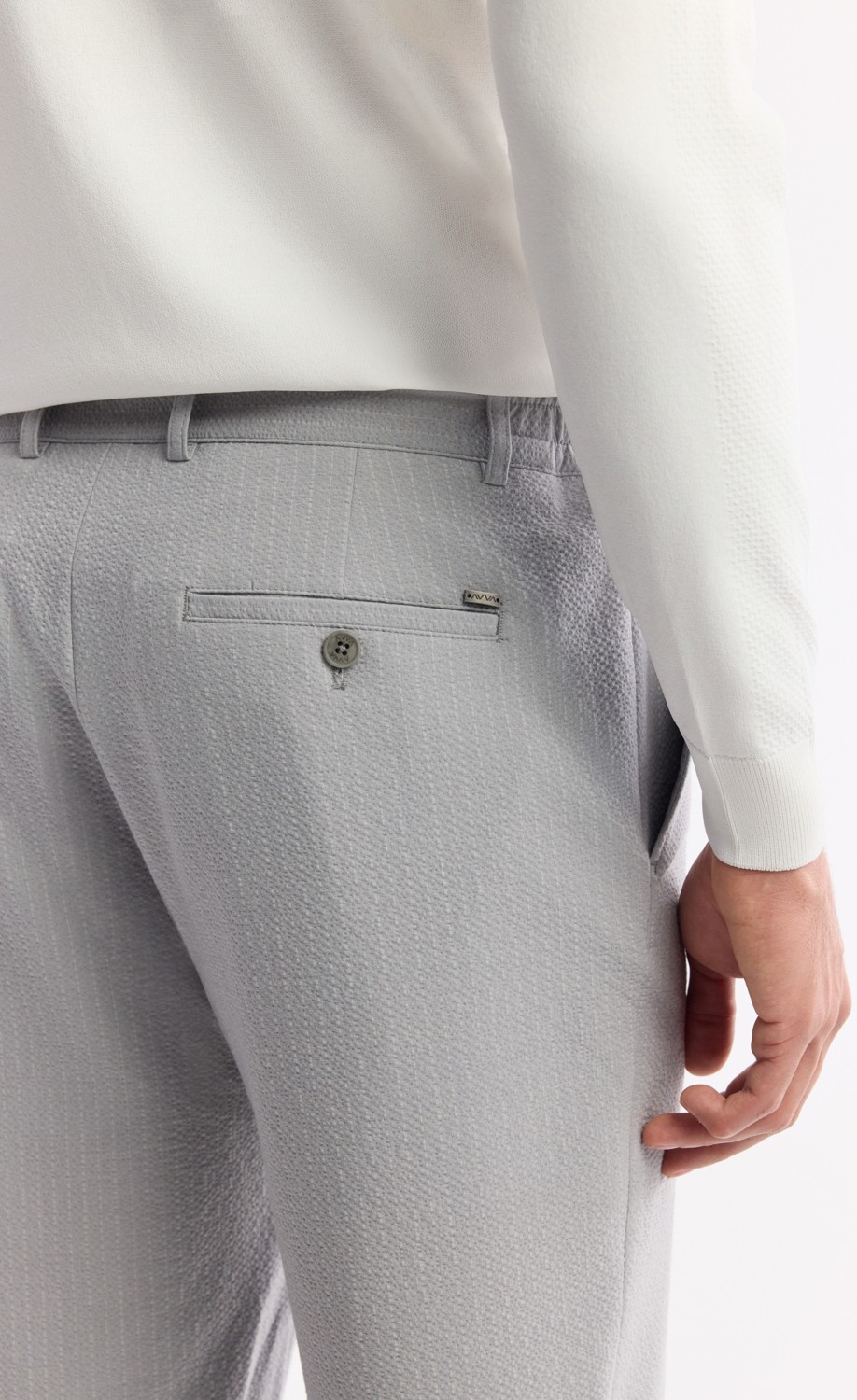 AVVA Erkek Gri Yan Cepli Beli Lastikli Bi-Stretch Teknik Kumaş Comfort Slim Fit Pantolon A51Y3201 görsel 6