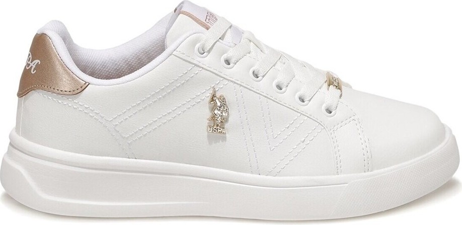 U.S. Polo Assn. Kadınlar İçin Exxy Beyaz Ayakkabı Düz Taban Malzeme ile Rahat Kullanım görsel 3