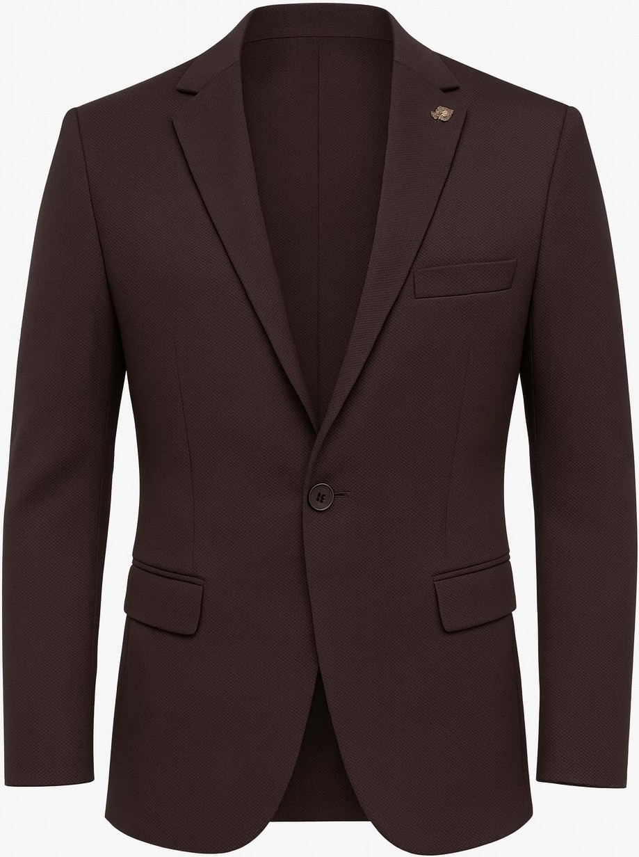 Plus Scorpion Kahverengi Erkek Slim Fit Blazer Ceket, Şık, Modern, Günlük ve Ofis Kombinlerine Uygun Tek Düğmeli Erkek Ceketi