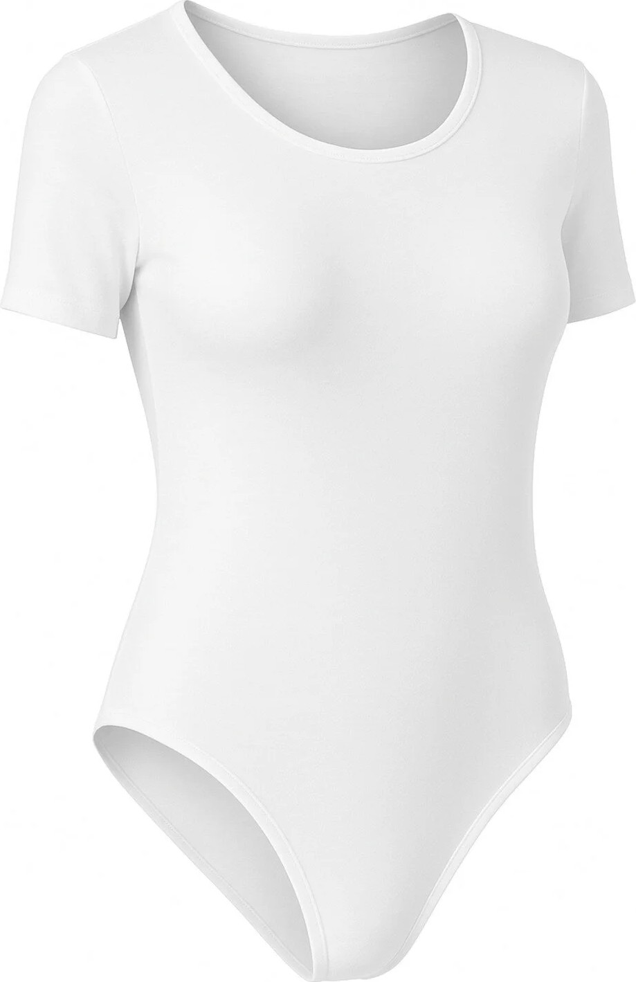 QKK Kadın Pamuklu Likralı Penye Kısa Kol Bisiklet Yaka Siyah & Beyaz 2'li Çıtçıtlı Body görsel 2