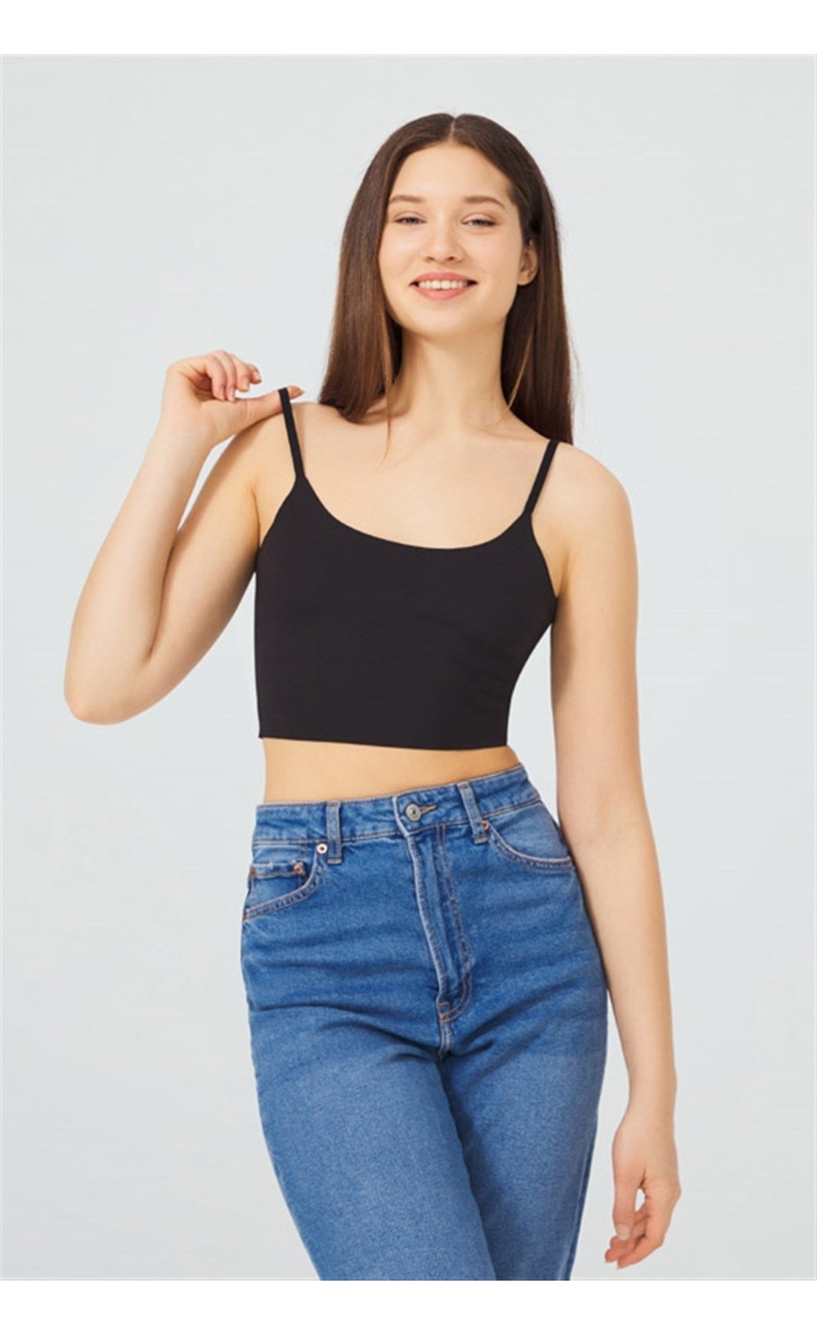 Cottonhill Ayarlanabilir Ince Askılı Lazer Kesim Crop Büstiyer 3'lü Paket-7 görsel 6