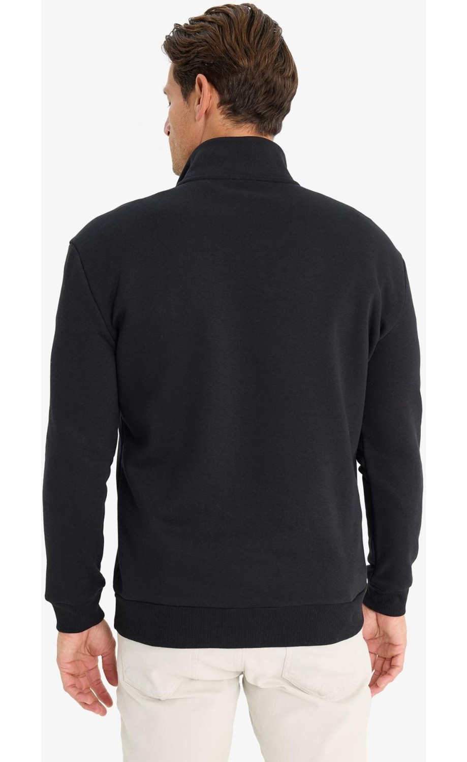 DeFacto Regular Fit Dik Yaka Yarım Fermuarlı Basic Sweatshirt X7405AZ25SP görsel 5