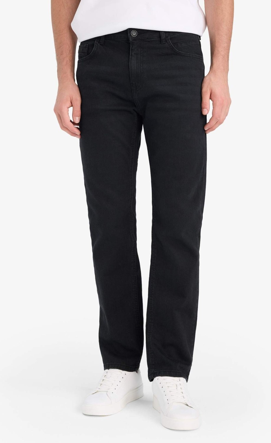 DeFacto Sergio Regular Fit Normal Bel Boru Paça Jean Pantolon W6868AZ25AU görsel 5