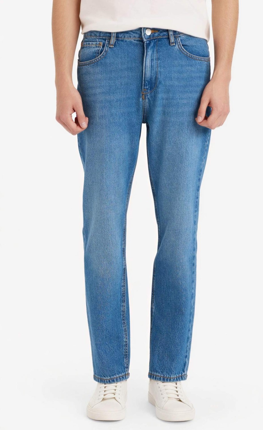 DeFacto Slim Fit Normal Bel Dar Paça Jean Pantolon D8602AX26SP görsel 3