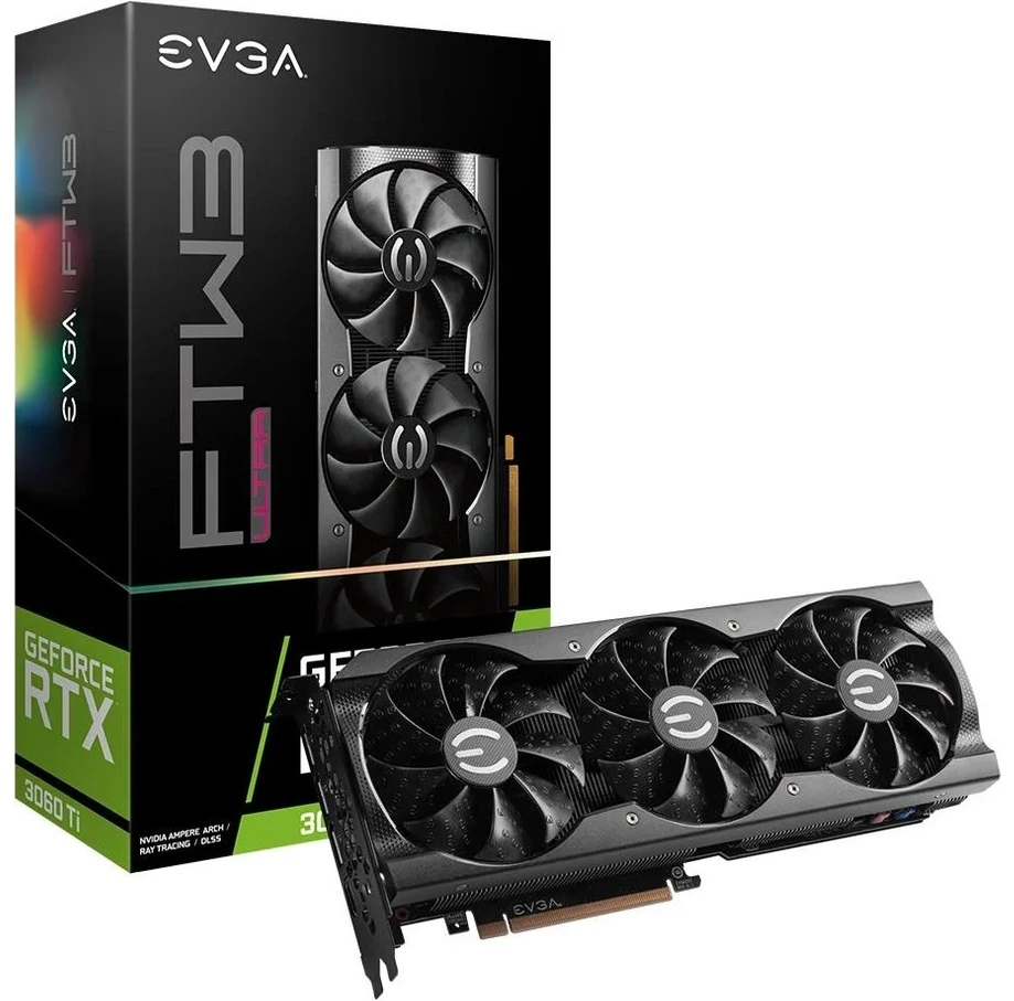 Resim Evga Geforce Rtx 3060 Ti Ftw3 Ultra Gamıng 8gb Gddr6 256BIT Argb Ekran Kartı 