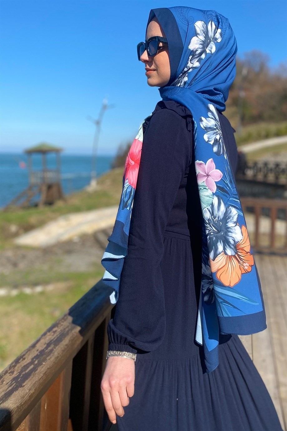 Rabia Şamlı Bade Elbise Lacivert görsel 2