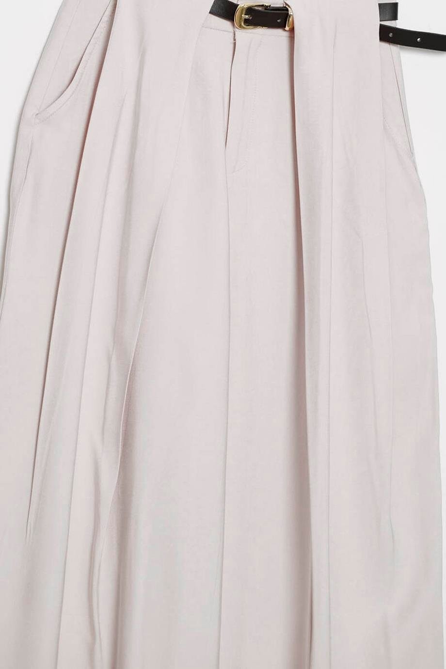 Nazen Giyim Kemerli Geniş Paça Krem Kadın Pantolon D83910-2Y5 görsel 6