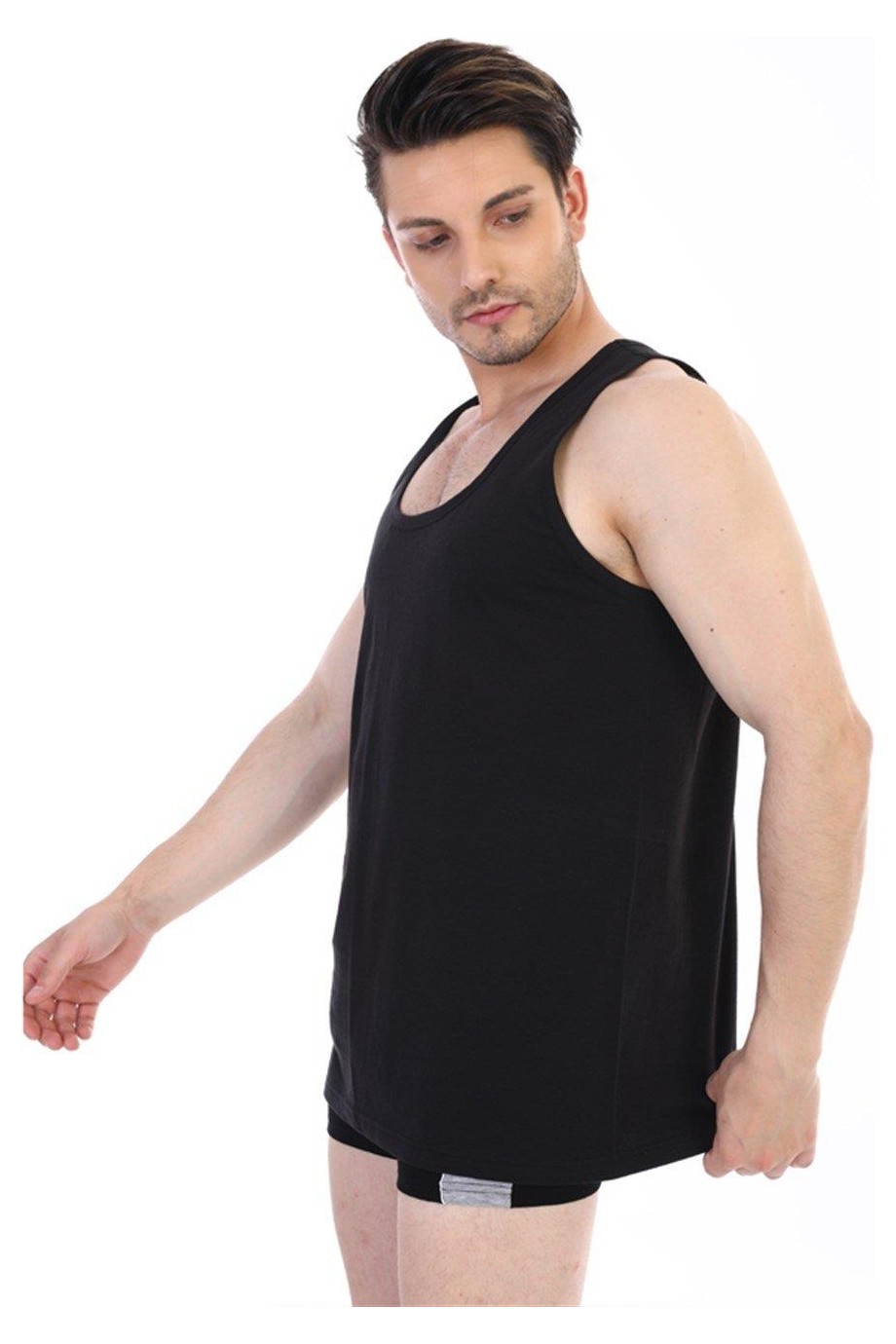 Çift Kaplan 770 Erkek Süprem Siyah Atlet görsel 3