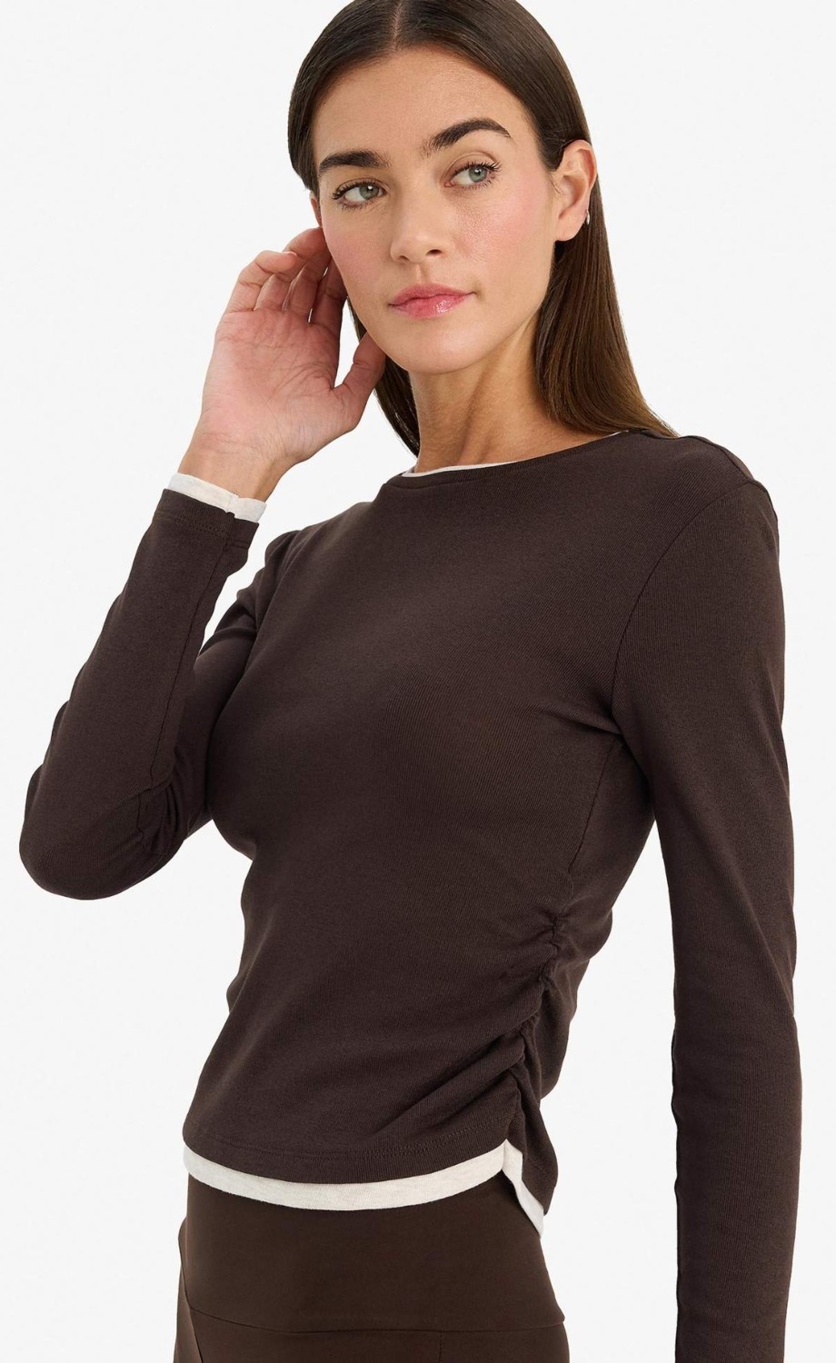 DeFacto %100 Pamuk Slim Fit Ribana Tişört E6548AX26SP
