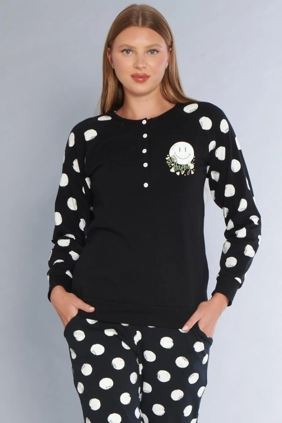 Dowry Kadın Pamuklu Uzun Kollu Pijama Takımı Dowry 09-272 görsel 6